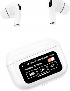 Słuchawki TWS bluetooth A9 Powerbank dotykowy ekran białe 5