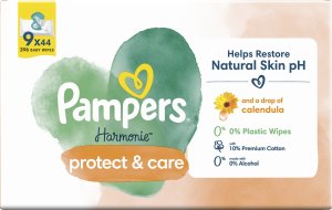 Pampers Harmonie Protect & Care Chusteczki nawilżane 9x44 szt. 12