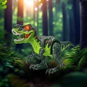 Dinozaur Sterowany Pilotem Dla Dzieci T-Rex Rc Chodzi Ryczy Tańczy Led 7