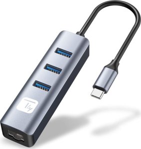 Adapter Techly Karta Sieciowa USB-C 3.1 na RJ45 Gigabit z Hubem 3x USB 3.0 7