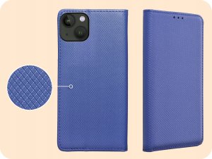 ETUI Z KLAPKĄ DO APPLE IPHONE 13 / 14 GRANATOWE ZAMYKANE MAGNETYCZNE KABURA 4