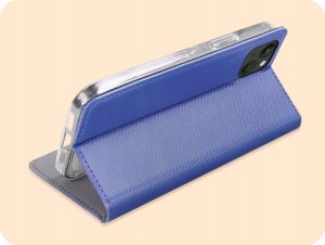 ETUI Z KLAPKĄ DO APPLE IPHONE 13 / 14 GRANATOWE ZAMYKANE MAGNETYCZNE KABURA 5