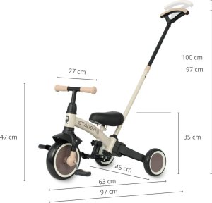 Qplay Rowerek Trójkołowy Stager 3w1 Brown 13