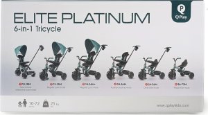 Qplay Rowerek Trójkołowy Elite Platinum Grey 14