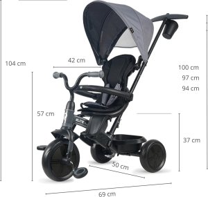 Qplay Rowerek Trójkołowy Elite Platinum Grey 10