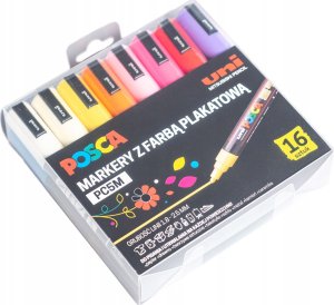 Uni Mitsubishi Pencil Markery plakatowe PC-5M 16 kolorów POSCA UNI 4
