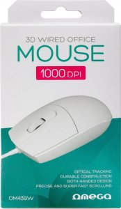 OMEGA MOUSE MYSZ 3D OFFICE BASIC 1000DPI 1,2M USB WHITE [46072] 3