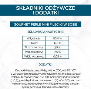 Purina Gourmet Perle Mini Fileciki w sosie Karma dla kotów 60x85g 7