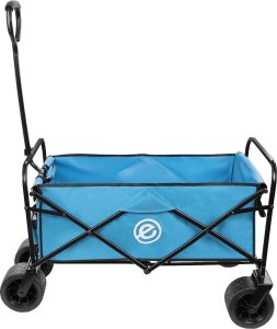 WÓZEK TURYSTYCZNO PLAŻOWY DELUXE SKŁADANY 66x48x90CM Z UCHWYTEM NIEBIESKI 11