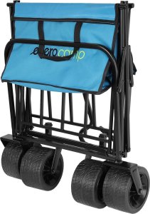 WÓZEK TURYSTYCZNO PLAŻOWY DELUXE SKŁADANY 66x48x90CM Z UCHWYTEM NIEBIESKI 4