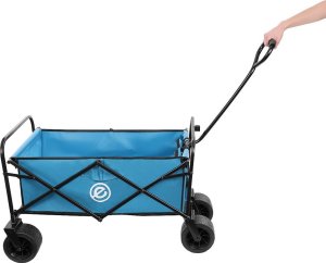 WÓZEK TURYSTYCZNO PLAŻOWY DELUXE SKŁADANY 66x48x90CM Z UCHWYTEM NIEBIESKI 6