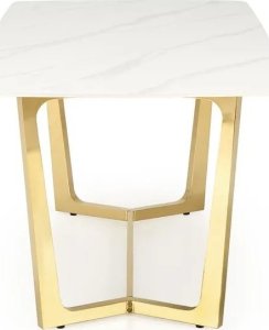 Stół CLEMENTE 160x90 biały marmur/złoty HALMAR 2