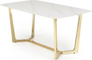 Stół CLEMENTE 160x90 biały marmur/złoty HALMAR 3