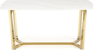 Stół CLEMENTE 160x90 biały marmur/złoty HALMAR 4