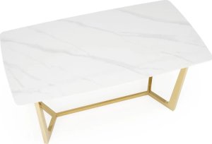 Stół CLEMENTE 160x90 biały marmur/złoty HALMAR 5