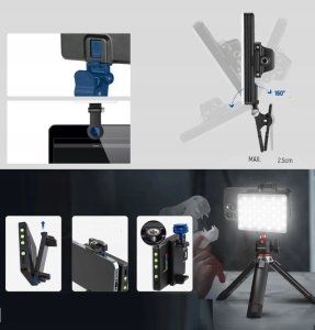 Lampa pierścieniowa Neewer Lampa LED RGB 5W Selfie Vlog + KLIPS do Telefonu 1/4'' ISO Bluetooth / VL67C 10