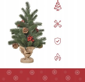 Choinka Sztuczna Mini Z Ozdobami 55 Gałęzi 50 cm PAKO 830-386 15