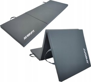 MATERAC GIMNASTYCZNY SKŁADANY 180x60x5CM SZARY ENERO FIT 1