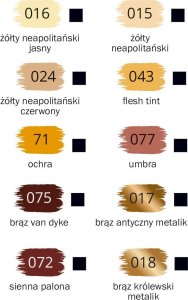 Farba akrylowa zestaw 10 kolorów x 12 ml odcienie brązowego 2