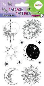 Tatuaże zmywalne SUN AND MOON rozm. 100x200 mm 1