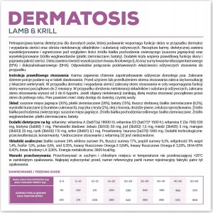 VetExpert Veterinary Diet Dermatosis dog Lamb&Krill 12kg 3