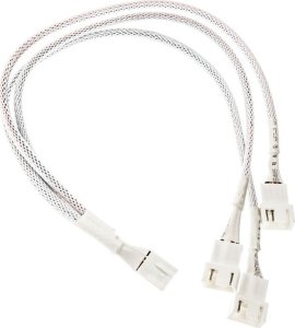 Kolink 1-2 PWM Kabel rozdzielacza wentylatora - 35cm, pleciony, biały 2