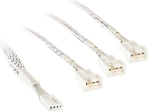 Kolink 1-2 PWM Kabel rozdzielacza wentylatora - 35cm, pleciony, biały 3