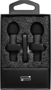 Mikrofon krawatowy bezprzewodowy Lightning podwójny z długim włosiem (2 w zestawie) K1 czarny 2