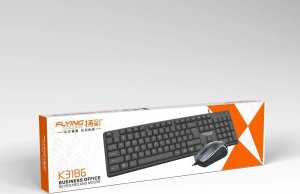 Zestaw klawiatura QWERTY + mysz przewodowy USB A K3186 U+U 2