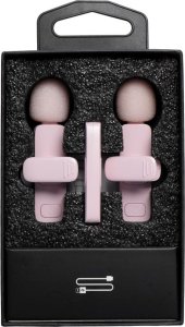 Mikrofon krawatowy bezprzewodowy Lightning podwójny z długim włosiem (2 w zestawie) K1 różowy 2