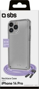 SBS Violet Necklace Case with coloured strap, for iPhone 14 Pro standard 1