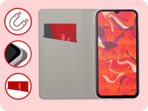 ETUI Z KLAPKĄ DO HUAWEI P SMART 2019 / HONOR 10 LITE CZERWONE MAGNETYCZNE 3