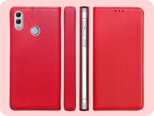 ETUI Z KLAPKĄ DO HUAWEI P SMART 2019 / HONOR 10 LITE CZERWONE MAGNETYCZNE 6