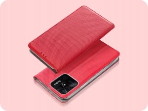 ETUI Z KLAPKĄ DO XIAOMI REDMI 10C / 12C CZERWONE MAGNETYCZNE CASE KABURA 2