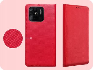 ETUI Z KLAPKĄ DO XIAOMI REDMI 10C / 12C CZERWONE MAGNETYCZNE CASE KABURA 4