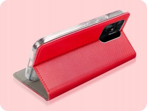 ETUI Z KLAPKĄ DO XIAOMI REDMI 10C / 12C CZERWONE MAGNETYCZNE CASE KABURA 5