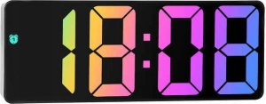 BUDZIK Zegar Z Alarmem Cyfrowy LUSTRO LED RGB Termometr Elektroniczny 4110 1