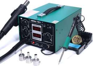 Stacja Lutownicza Hot-Air Lutownica Yihua 706 II Duża Mata Cyna Pęseta ESD 7