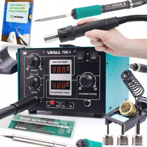 Stacja Lutownicza 2w1 Hot-Air Grot T12 C12 Yihua 706 II Techrebal 907G 1