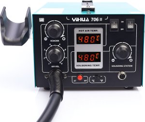 Techrebal Stacja Lutownicza 2w1 Hot-Air Groty T12 Groty C245 Yihua 706 II 2 Kolby 6