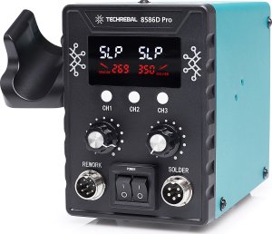 Zestaw Stacja Lutownicza 2w1 Hot-Air Grotowa Techrebal 8586 + Akcesoria 4