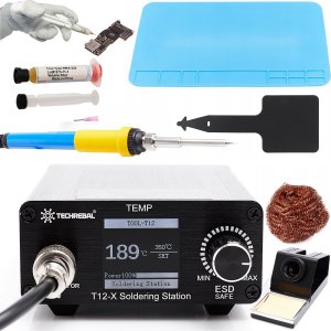 Zestaw Stacja Lutownicza T12-X OLED 75W Groty T12 C12 Mata Topnik Czyścik 1