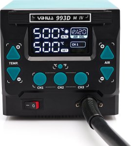 Stacja Lutownicza Spawarka na Gorące Powietrze Hot Air Yihua 993DM-IV 8 Dysz 2