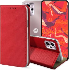 ETUI Z KLAPKĄ DO MOTOROLA MOTO G13 / G23 CZERWONE MAGNETYCZNE KABURA CASE 1