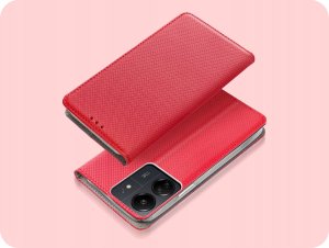 ETUI Z KLAPKĄ DO XIAOMI REDMI 13C 4G / 13C 5G / POCO C65 CZERWONE ZAMYKANE 2