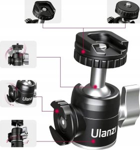 Głowica Kulowa 3D Gwint 1/4'' 2x Stopka ISO do Aparatu Kamery / ULANZI / U-60 5