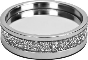 Patera dekoracyjna 17 cm ze szklanym kloszem srebrna 131266 3