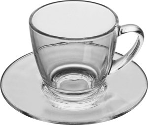 Filiżanka szklana 320 ml + spodek Luna 2