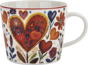 Filiżanka porcelanowa 220 ml + spodek Kolorowe Serca 4 3