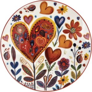 Filiżanka porcelanowa 220 ml + spodek Kolorowe Serca 4 4